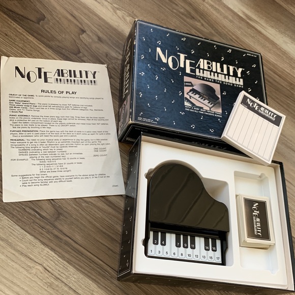 NoteAbility Name The Song Game & Baby Grand Piano 1990 Tiger Note Ability - Picture 2 of 5